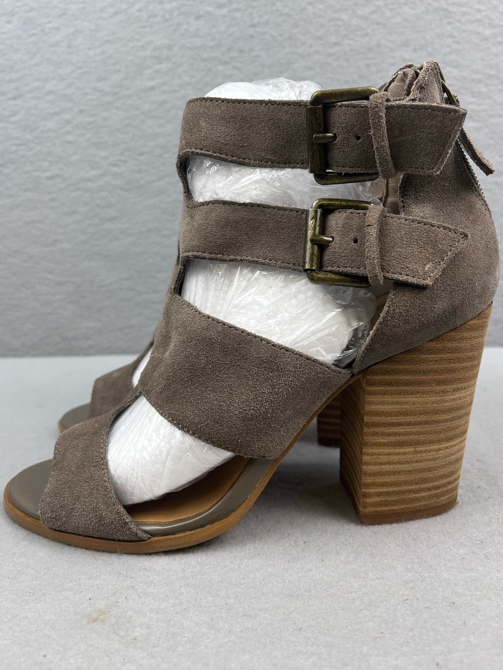 Boho Crown Vintage Tan Suede Leather Block Heel Sandals 7M